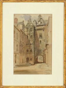 Francis Philip Barraud (1824-1901)-Mid 19th Century Watercolour, Hôtel De Ville
