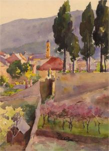 Lily Florence Waring (1877-1966) - Watercolour, Evening Spotorno