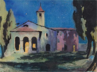 Lily Florence Waring (1877-1966) - Double-sided watercolour, Notre Dame de Vie