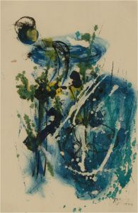 Max Rummel  - 1997 Mixed Media, Blue and Yellow Forms