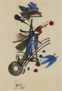 Max Rummel  - 1977 Mixed Media, Lines and Circles