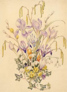 C. J. M - Early 20th Century Watercolour, Cacophony Of Spring Flowers