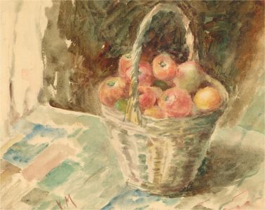 Vera Marstrand - Watercolour, Back from the Orchard