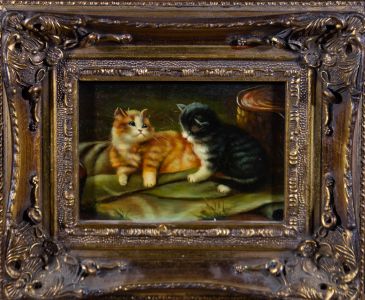Contemporary Oil - Fluffy Little Kittens
