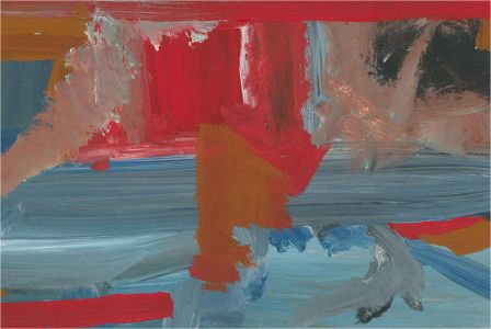 Angus MacInnes - 2002 Acrylic, Composition in Blue and Red