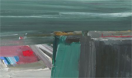 Angus MacInnes - 2002 Acrylic, Abstract Composition in Green