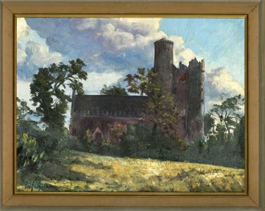 Fred McElwee (b.1947) - 1966 Oil, Round Tower & Church, Lusk