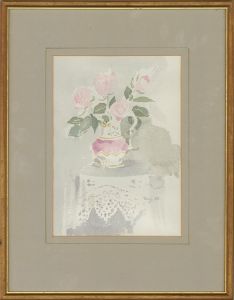 Barbara Dorf - 1986 Watercolour, Roses And Lace