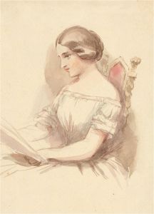 Early 19th Century Watercolour - Engrossed In A Good Book