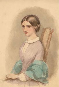 Early 19th Century Watercolour - Forlorn Young Lady