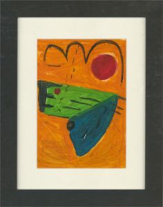 Newlyn School - Contemporary Gouache, Red Circle