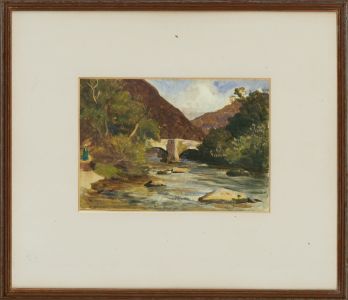 Edward Francis Wells (1876-1952) - Early 20th Century Watercolour, Fingle Bridge