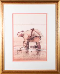 A.D. Torres - 1995 Watercolour, Cockle Picker