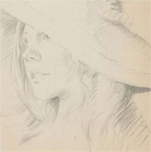 Franco Matania (1922-2006) - 20th Century Graphite Drawing, Lady in Large Hat