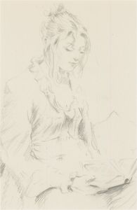 Franco Matania (1922-2006) - 20th Century Graphite Drawing, Lady Reading