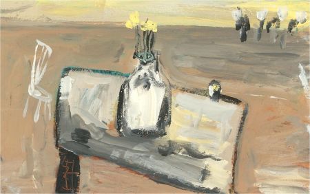 Newlyn School - Contemporary Acrylic, Interior Scene with Daffodils