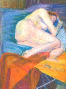 Joyce Moore - Contemporary Pastel, Sleeping Nude