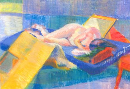 Joyce Moore - Contemporary Pastel, Sleeping Nude