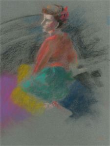 Joan Roche - Contemporary Pastel, Colourful Lady