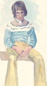 Joyce Moore - Mid 20th Century Gouache, Man with Yellow Trousers
