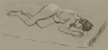 Simon Cesarani - Double Sided Mid 20th Century Charcoal Drawing, Female Nude