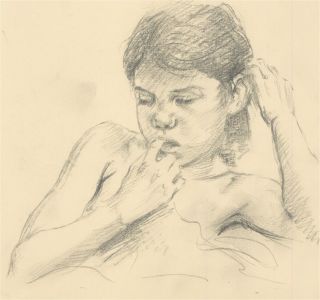 Franco Matania (1922-2006) - Mid 20th Century Graphite Drawing, Pensive Child