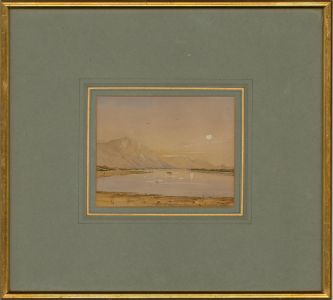 Late 19th Century Watercolour - Lake Scene with Figures