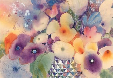 Contemporary Watercolour - Technicolour Flowers