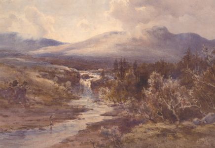 Edward Arden (1830-1909) - Signed 19th Century Watercolour, Highland Waterfall