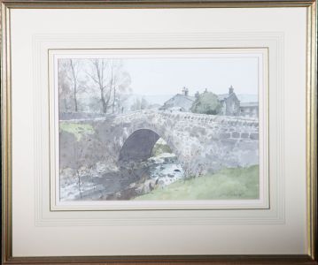 Stanley Orchart (1920-2005) - Watercolour, Bridge at Arncliffe, Yorkshire