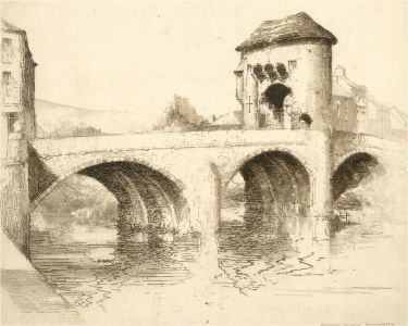Edgar James Maybery (1887-1964) - Etching, Monnow Bridge, Monmouth