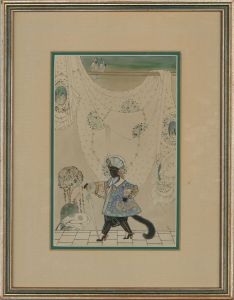 Iris W. Leaver - 1917 Gouache, Puss In Boots