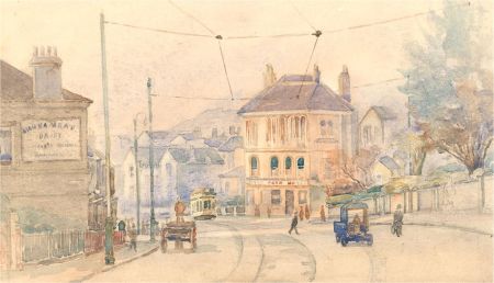 W. J .Sutton - Signed 1927 Watercolour, Hyde Park Corner