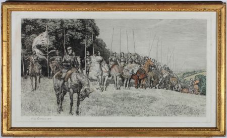George Gascoyne (1861-1933) - 1908 Etching, Battle Dawn