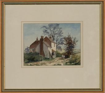 Duncan Bruce (1919–2002) - Contemporary Watercolour, Farm Cottages