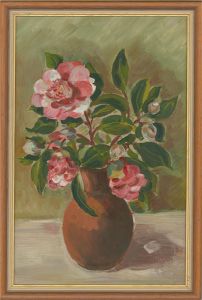 H. Carl - 1959 Oil, Pink Flowers