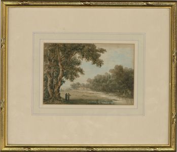 c. 1815 Watercolour - Strolling By The Creek