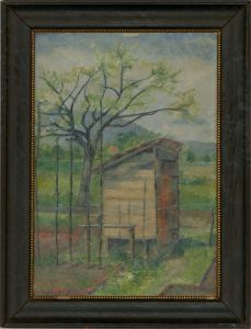 A. E. Meyer - 1920 Oil, The Outhouse