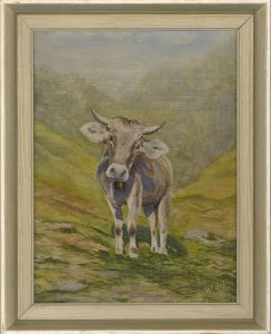 H. Carl - Mid 20th Century Oil, Cow