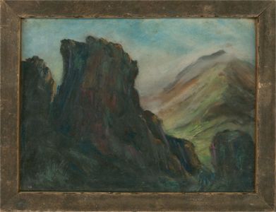 G.R. Wright - 1954 Pastel, Misty Mountains