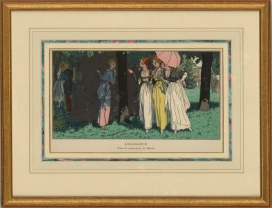Pierre Brissaud (1885–1964) - 1914 Pochoir Print, L'Indiscrete