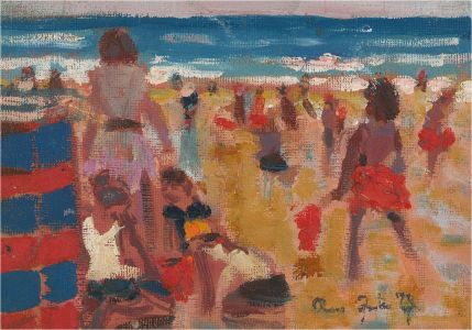 Ross Foster - Contemporary Oil, Busy Day At The Beach