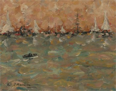 Mid 20th Century Oil - Marseille Port