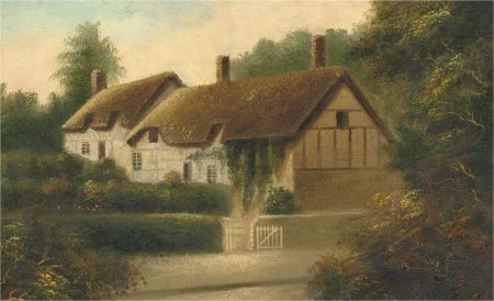 Hugh Church (b.1865) - Late 19th Century Oil, Anne Hathaway's Cottage