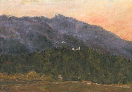 H. Carl - Mid 20th Century Oil, Sunrise Behind The Mountains