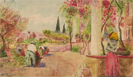 Mid 20th Century Watercolour - The Vineyard