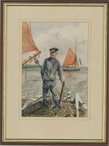 Jeffrey Bowes - Framed 20th Century Watercolour, The Captain
