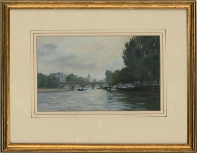 Vic Trevett - 1986 Oil, River Seine, Paris
