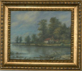 Attrib. Max Parsons ARCA (1915-1998) - 1947 Oil, River Scene with Cottage