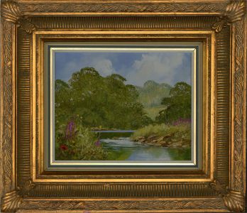 Terry Evans (b.1943) - Contemporary Oil, Wild Flowers By The River
